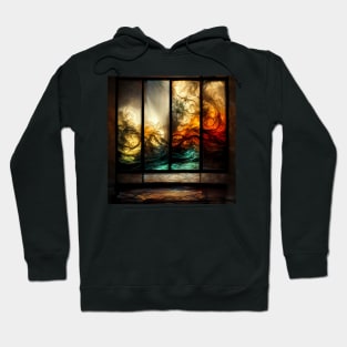 Abstract Contemporary Orange Stained Glass Window Hoodie
